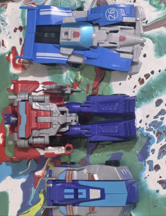transformers Other - Convertible Action Vehicle Toy Set - Blue, Red & Purple